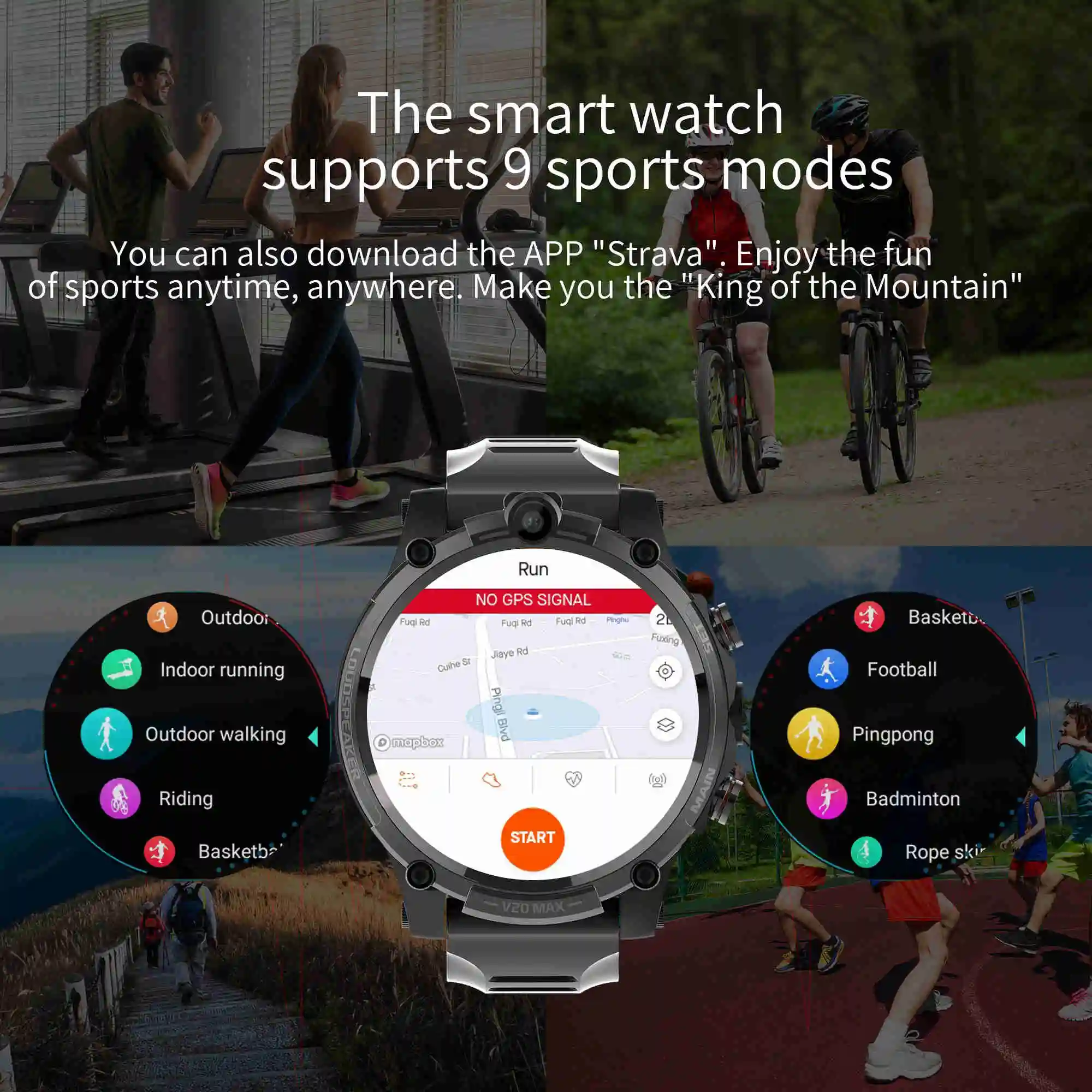 4G SIM Kortelės Smart Žiūrėti V20 Žiūrėti Android 8.1 Sim Kortelės Vyrų Smartwatch Wifi, Dual Camera Žemėlapis Fitneso Parama 