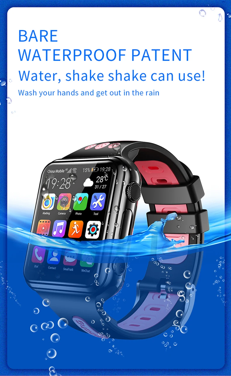 Naujas 4G Vaikai Smart Watch Telefono GPS Tracker 1080mAh Dual Camera Vandeniui Facebook Vaizdo Skambučių Vaikų Smartwatch 2023 už Xiaomi