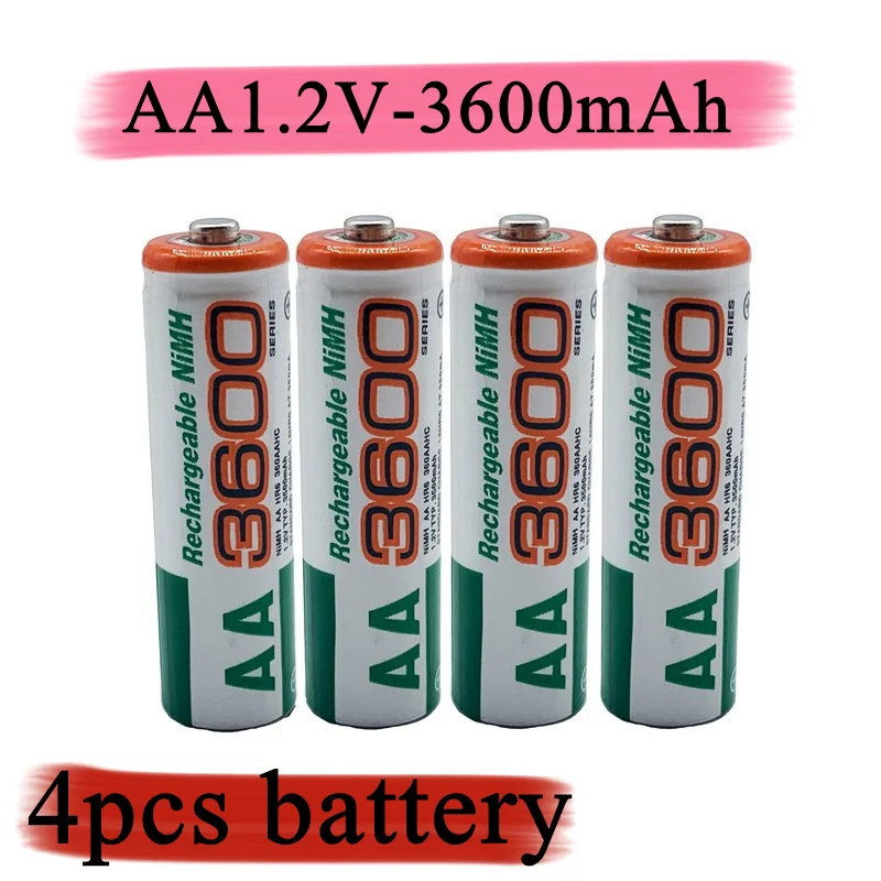 Naujas AA Baterija 3600 MAH Įkrovimo Baterija (akumuliatorius) 1.2 V Nikelio Vandenilio Tinka Laikrodis ir Pele, su Krovikliu