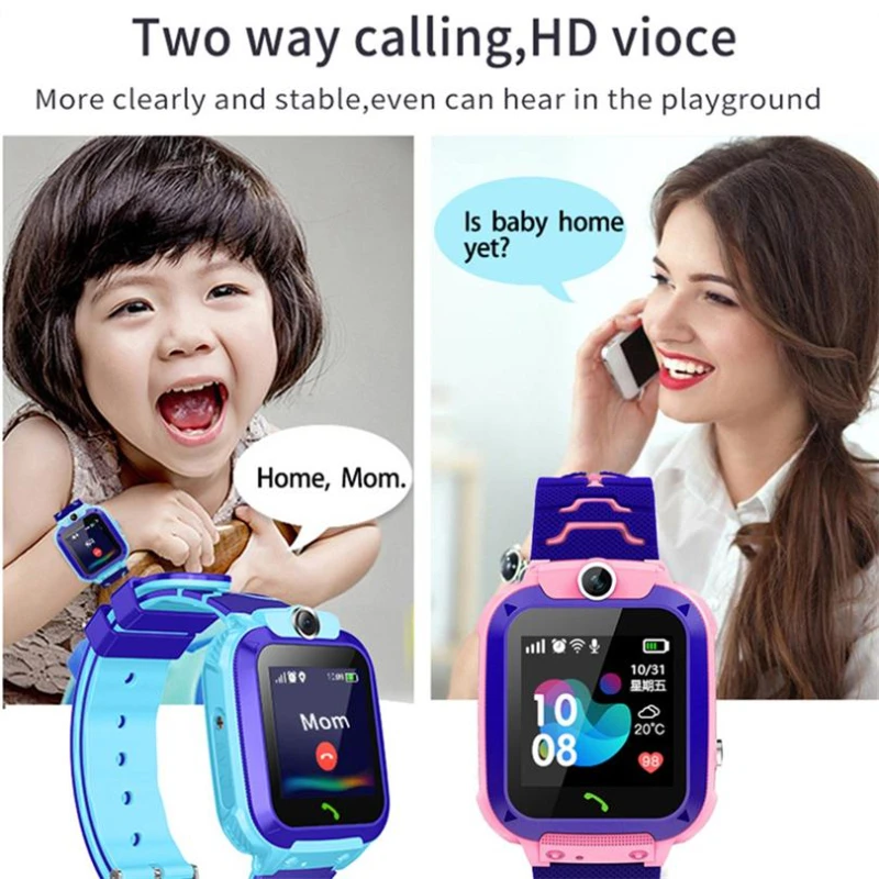 Vaikai Vaikai Smart Žiūrėti SOS Telefonu Vietą Tracker Anti-Lost Kamera, Touch Ekranas atsparus Vandeniui Studentų Laikrodis 828